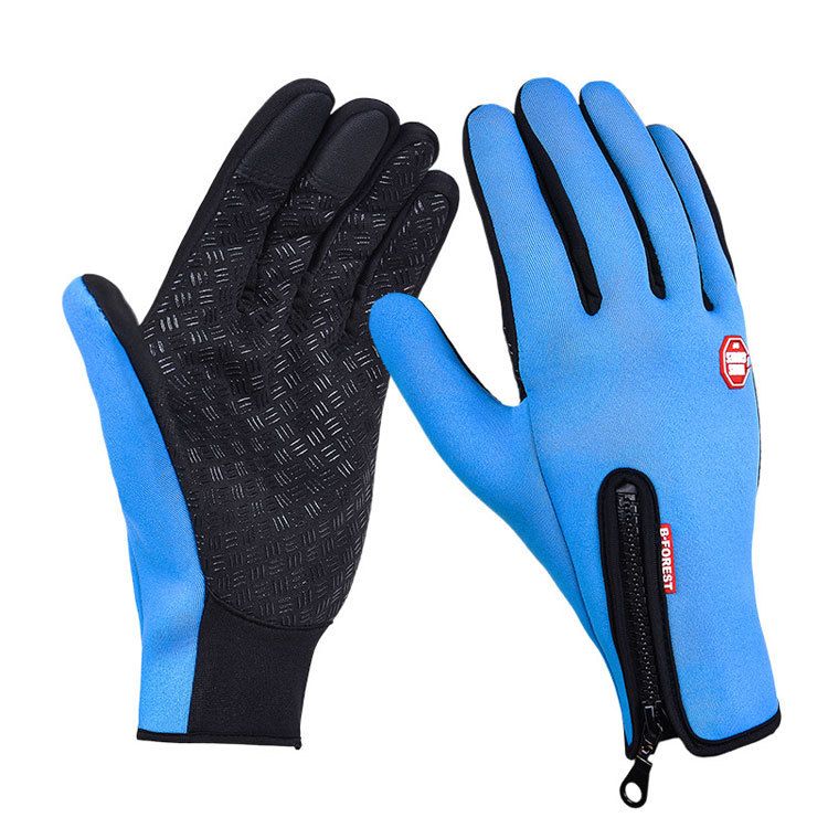 (blue)Sports Receiver Glove American Football Gloves Rugby Gloves Hiking Gloves Waterproof GRE GRE