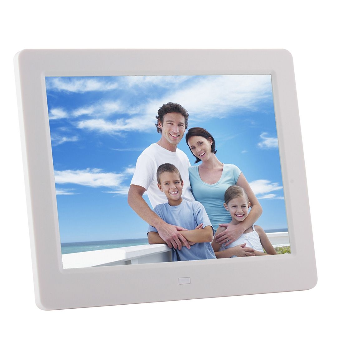 8 Inch LED Display Multi-media Digital Photo Frame With Holder & Music & Movie Player, Support USB / SD / SDHC / MMC Card Input(Silver)