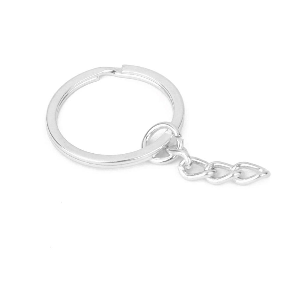 50pcs  Split Rings Findings Double Loop With Chain Key  DIY