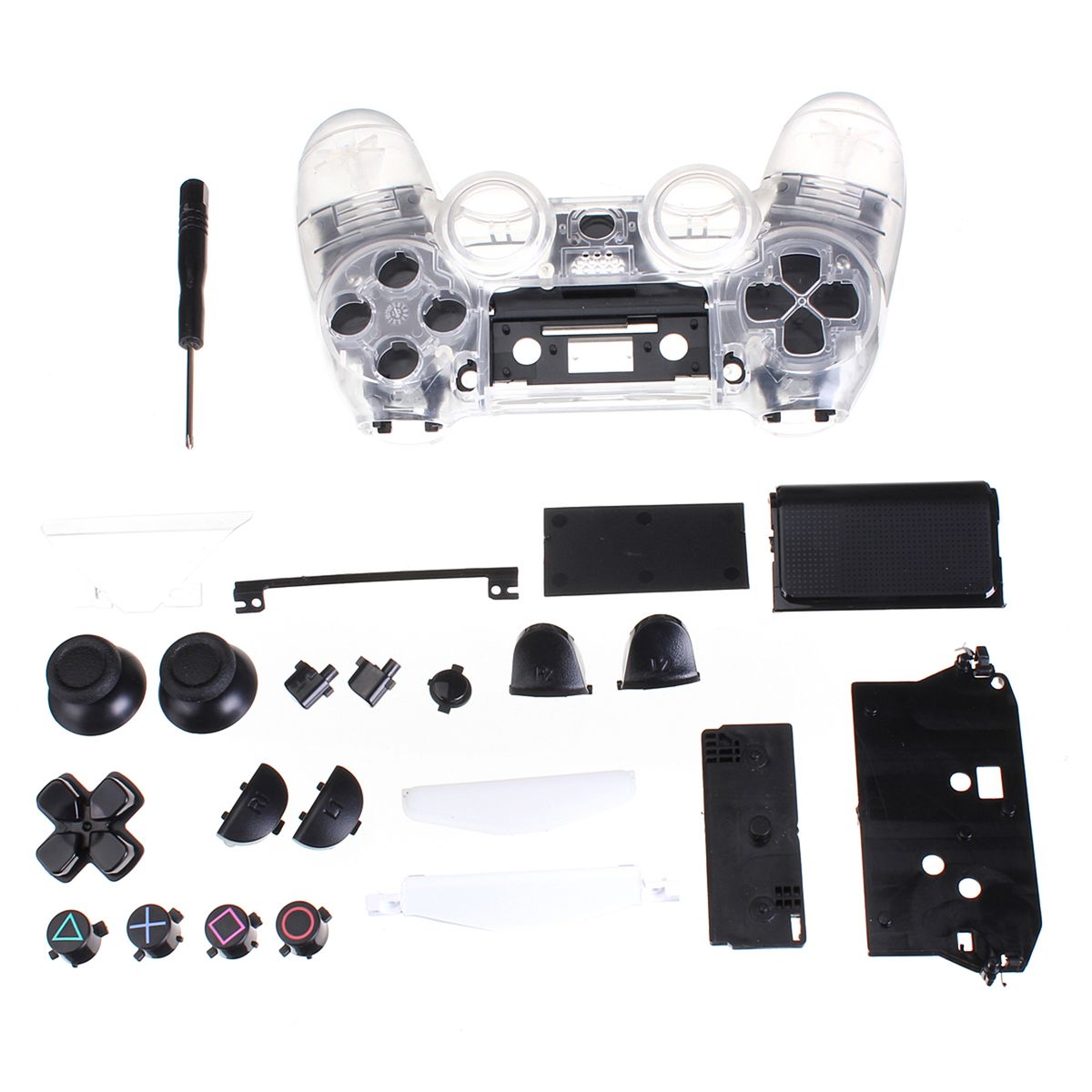 DIY Transparent Shell Kit Housing Case Assembly Crystal
