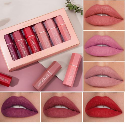 6pcs Matte Lipstick Ladies Lip Gloss Lip Glaze Waterproof Makeup Set