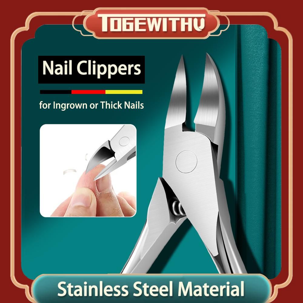 1PCS/5PCS Nail Clipper for Ingrown or Thick Toenails Cuticle Trimmer Set with Nail File Dead Skin Fork Pedicure Manicure Tools Kit for Fingernails and Toenails Nail Cut Stainless Steel for Paronychia Podiatry Nail Care Tool D