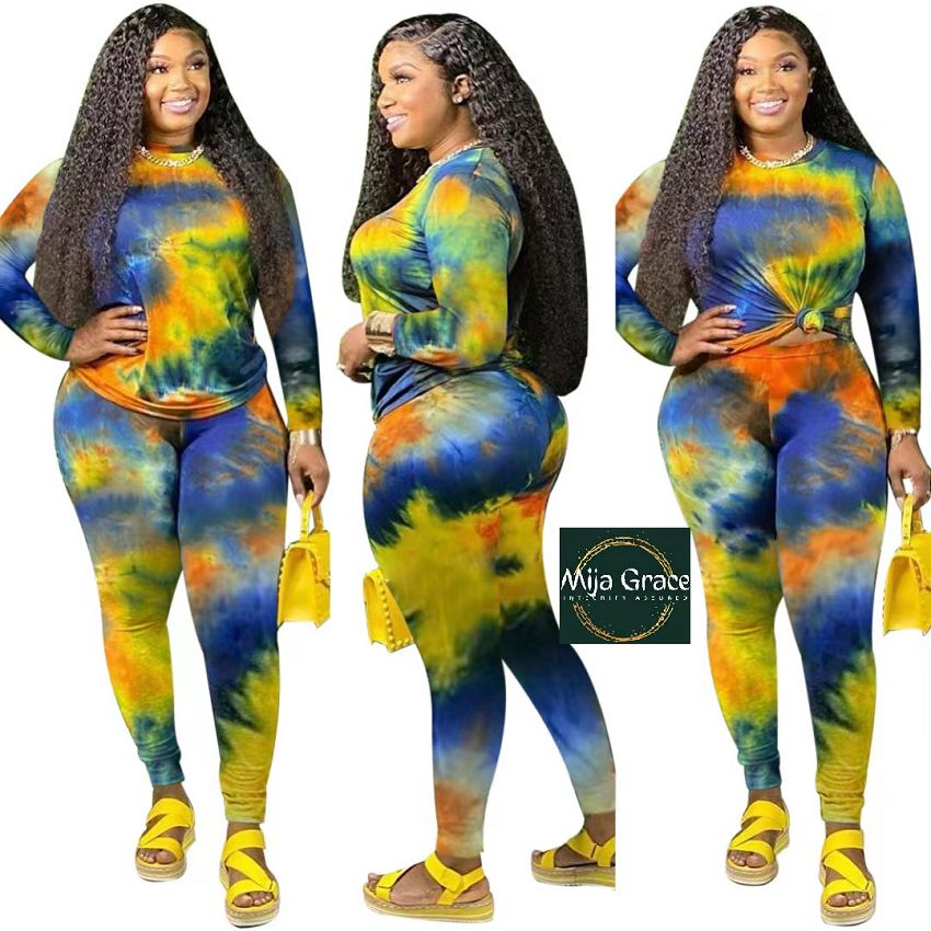 MijaGrace-Women's Body Fit Casual 2 Piece Pants Set- Green