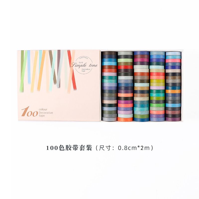 100 Colors Set 10mm Washi Masking Tape Set Colourful