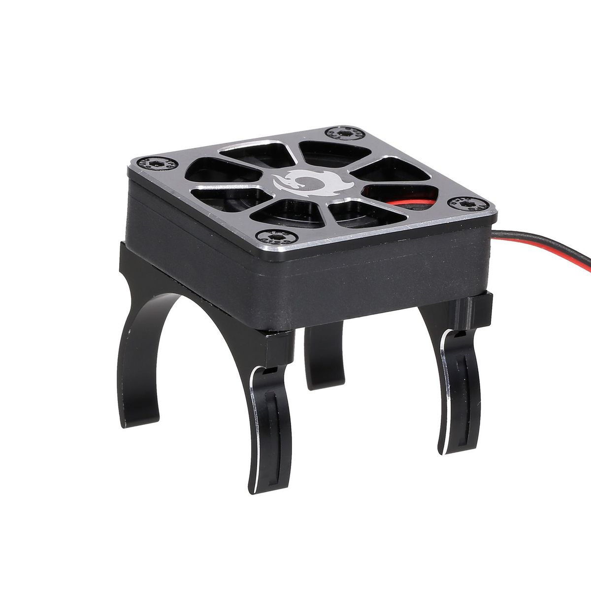 RC Motor Heatsink Cooling Fan with 2 Clamps & Adapter Cable for 540 550 Series Brushed Motor Compatible with RC Car Traxxas Hsp Redcat TRX-4 Axial Scx10 RC4WD Tamiya D90 Hpi Crawler Car