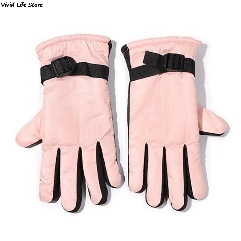 (pink L)Adult And Children's Winter Warm Ski Gloves Boys And Girls Wind Proof And Waterproof Gl