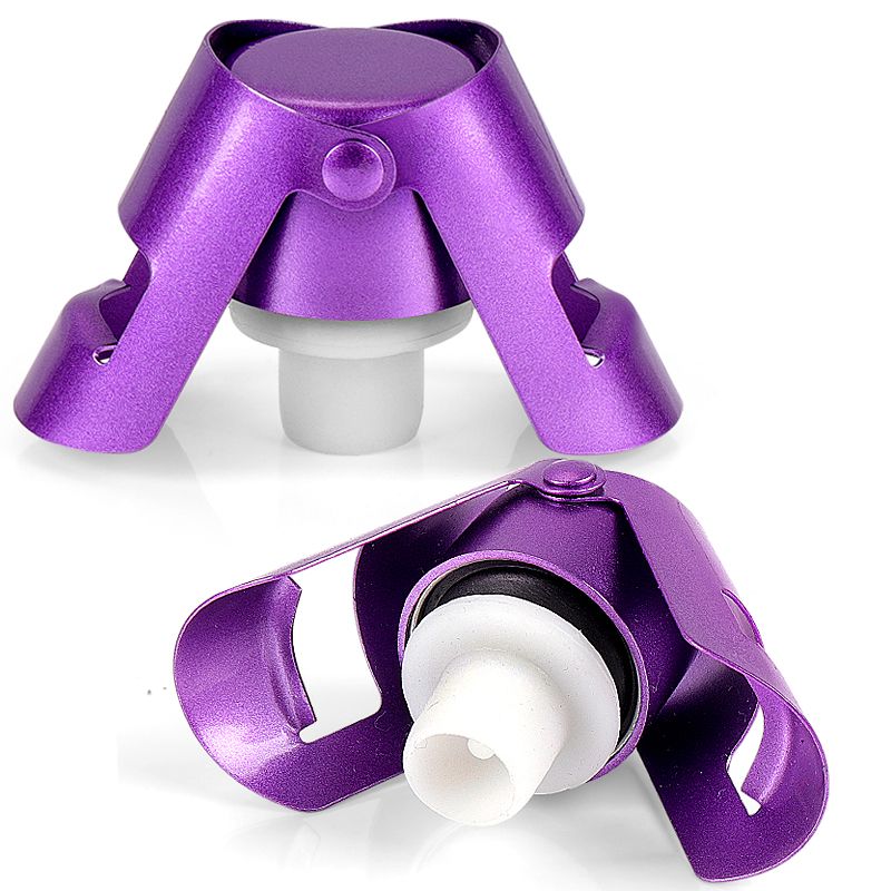 1Pcs Long  Stopper Stainless Steel Wine Bottle Sealer Sparkling Wine Bottle Plug Sealer Leak-Proof Bubble Cap