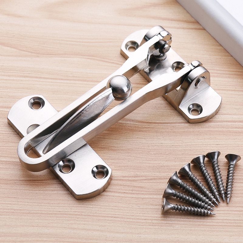 1Set  Door Bolt Home Anti-theft Room Door Bar Door Buckle Lock Chain Stainless Safety Bedroom Kids Hotel Anti-lock Buckle