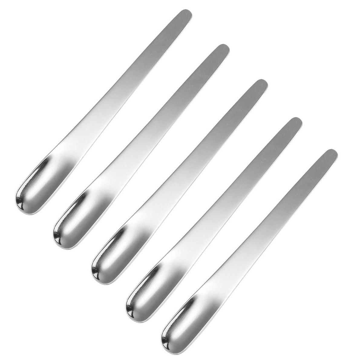 5PcsSet Dessert Spoon Food Grade Dessert Salt Scoop Silver