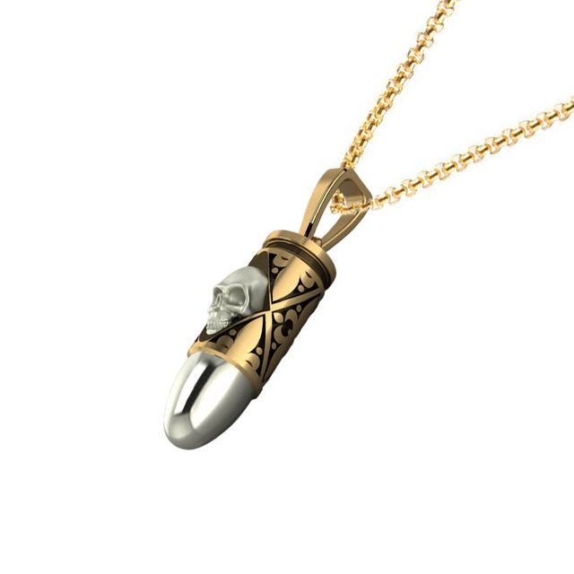 Bullet Necklacefor Men Women Chainpendant Punk Fashion Statement Jewelry Holiday