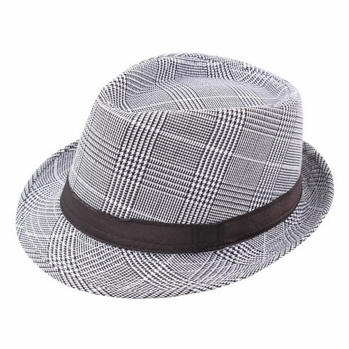 Men's Fedoras Jazz Hat - Black And White Stripped