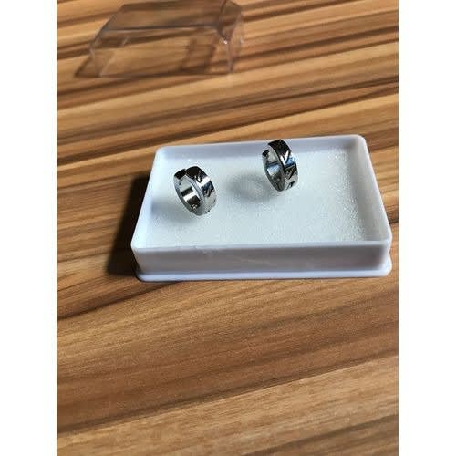 Men's Polished Steel Clip On Earring Without Pierce