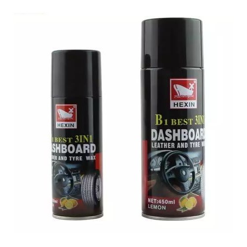 Hexin 3 In 1 Dashboard - Leather & Tyre Cleaner Wax - 450ml × 2pcs