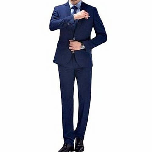 Men's Superior Slim Fit Suit With Double Back Slit -vent- Navy Blue