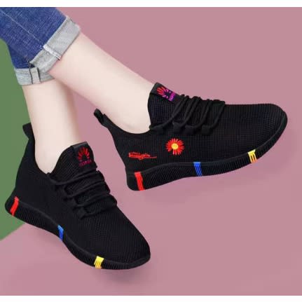 Ladies Breathable Sneakers - Black
