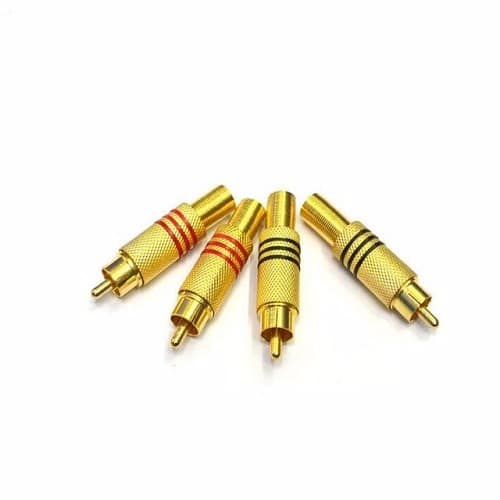 Cctv Audio Connector / Rca Male To Av Terminal Plug Connector - 50 Pcs