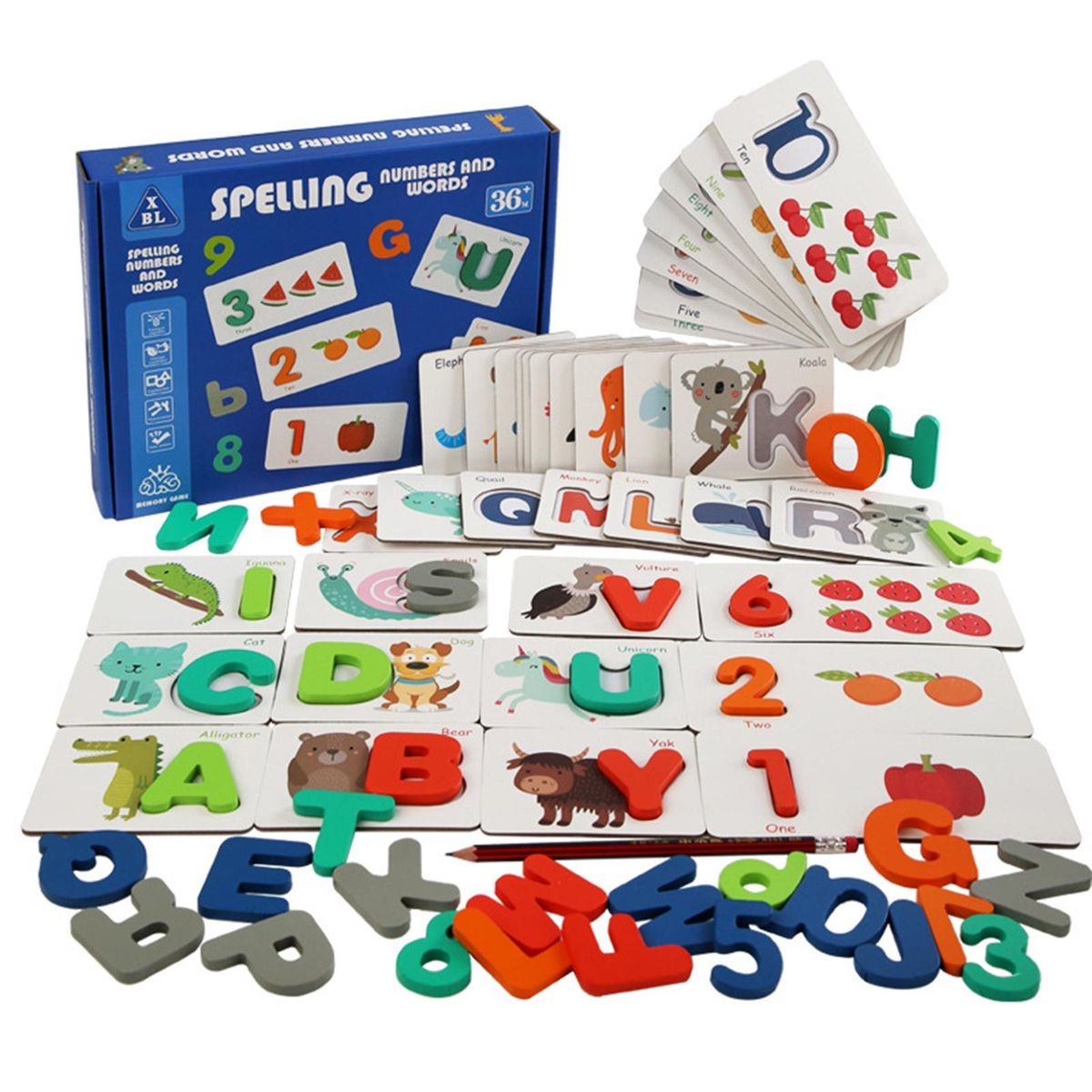 1 Set Puzzle Toys Spelling Number Words Puzzle Toys