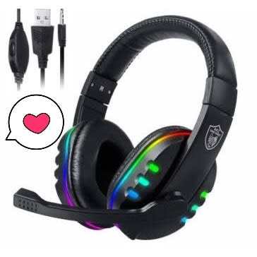 Gaming Headset Headphone Gm-018 Wit Rgb Light
