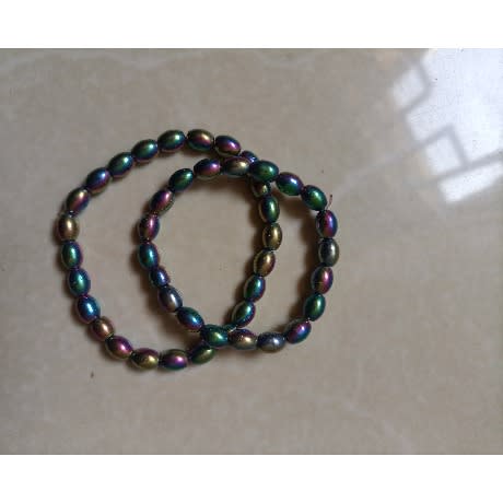 Rainbow Gloss Bead Bracelets - 2pcs