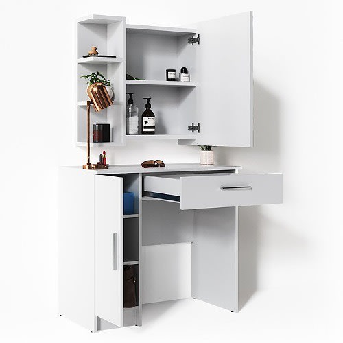 Dressing Table With Mirror - White