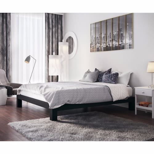 Black Metal Slatted Platform Bed - Full