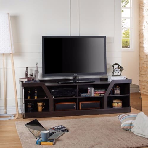Dellie Contemporary Espresso TV Stand - Brown