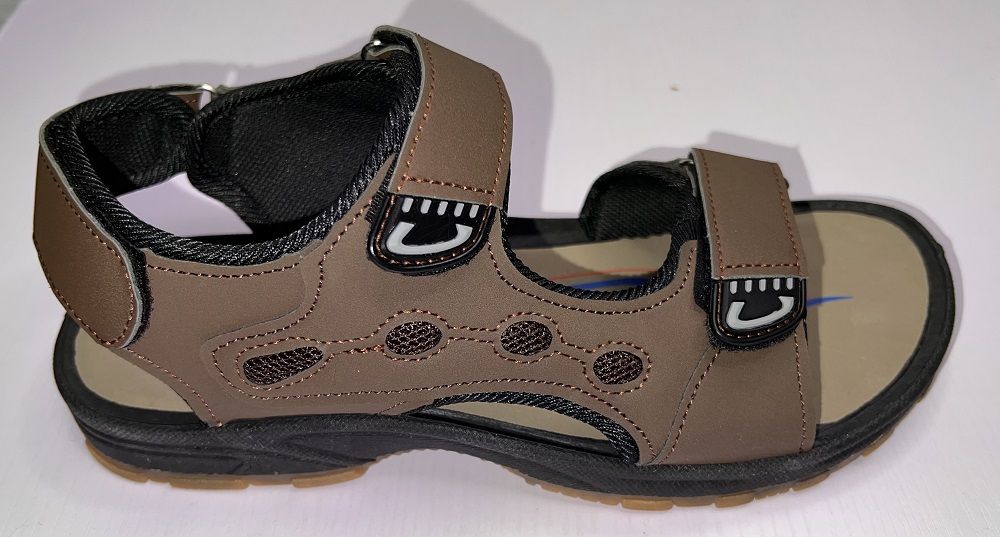 Velcro Strap Sandal - Brown