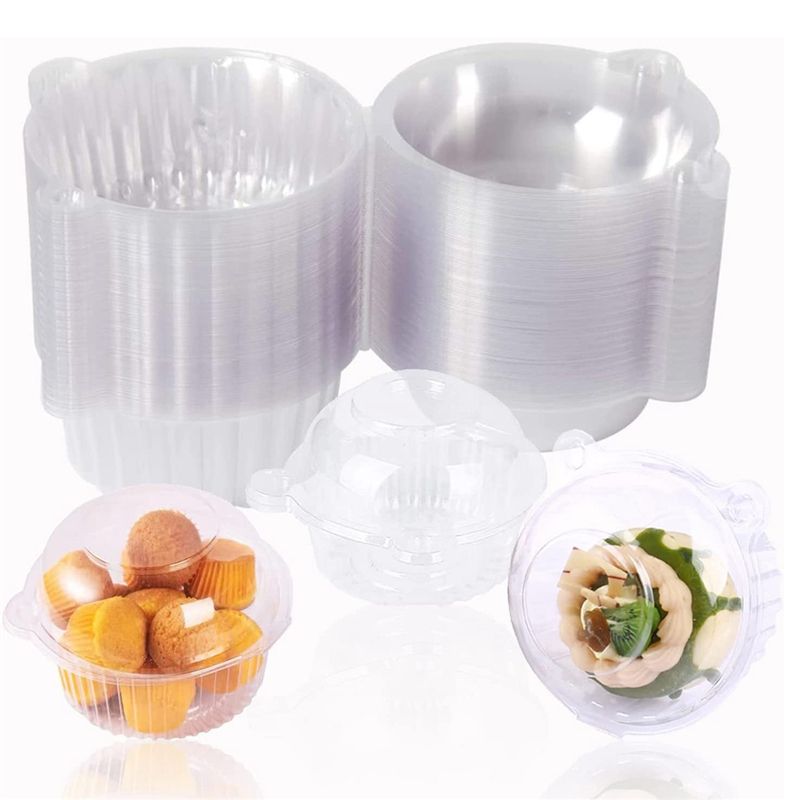 100Pcs Clear Cupcake Boxes Individual Plastic Cupcake Boxes