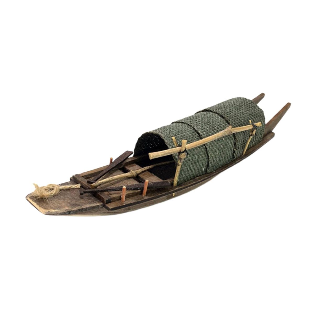 Handmade Wooden Miniature Canoe Sailing Boat For Bookcase Tunnel Shed