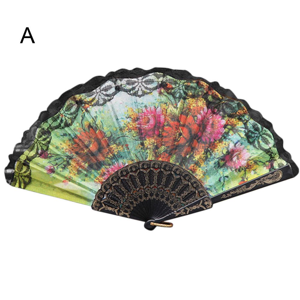 New Hand Style Decor 2020 Wedding Lace Party Dance #NE918 Fan Held Folding Chinese