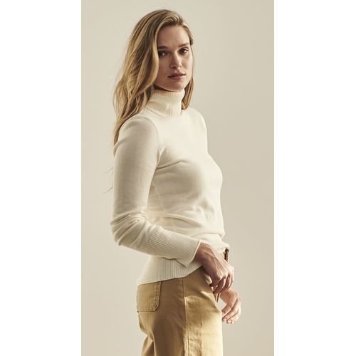 Turtle Neck Long Sleeve For Female - Cream