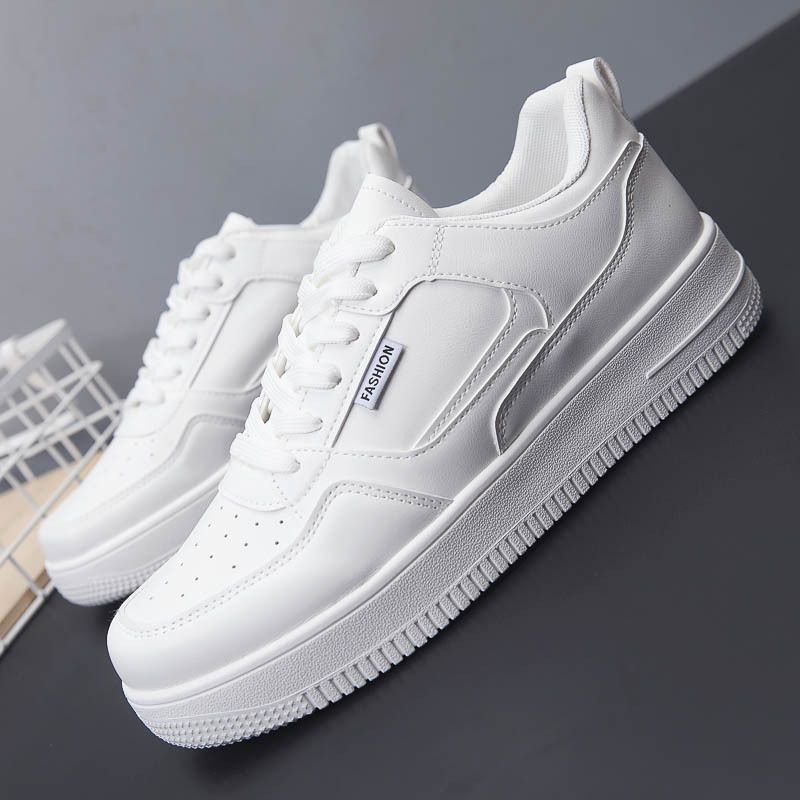 Trendy Air Classic Lace-up White Sneakers M - White