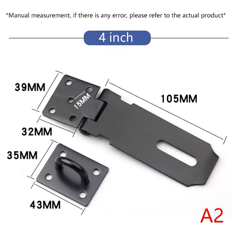 Stainless Steel Lock Plate Burglar-proof Hasp Latch Home Door Cabinet Padlock Anti Corrosion Clasp Staple Lock Shed