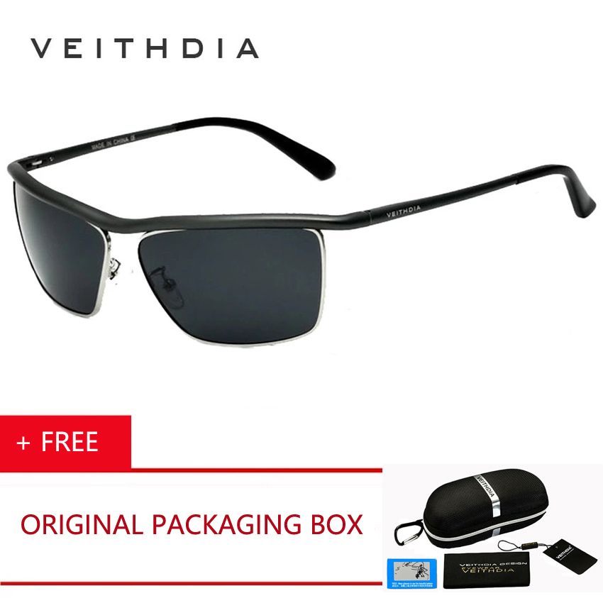 Brand Aluminum Magnesium Men's Sunglasses Polarized Mirror Lens Outdoor Eyewear Beach Sports Anti-UV Summer Sun Glasses 6381 (Grey) [ Free Gift ]    CUIII