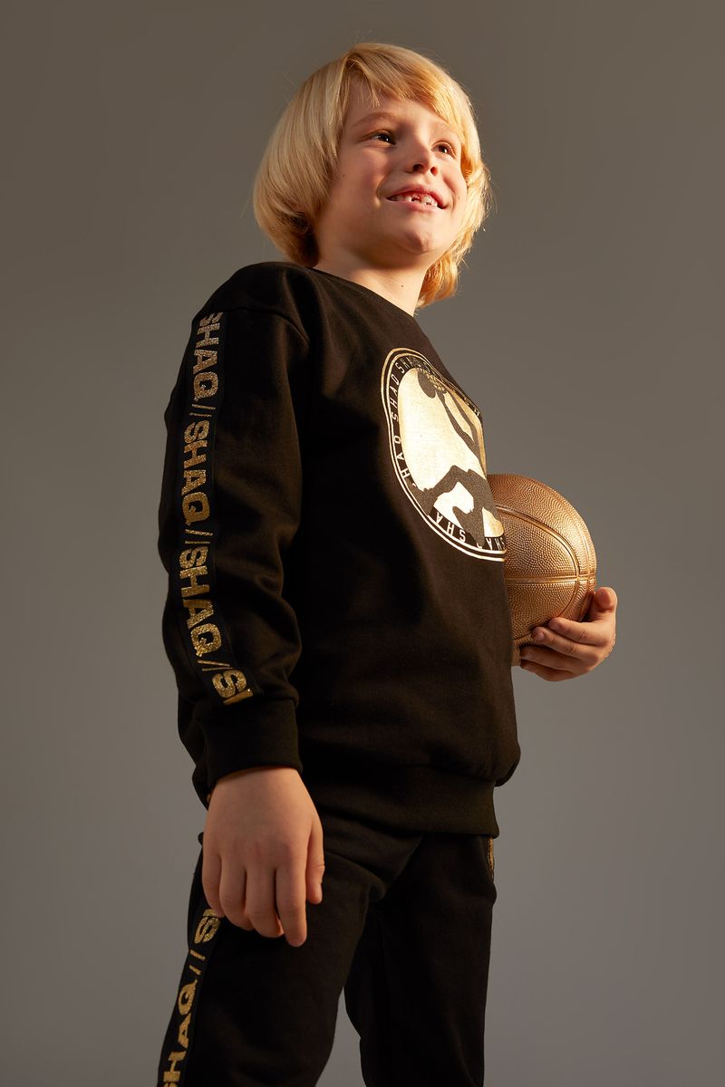Boy - Relax Fit Crew Neck Long Sleeve Knitted Sweat Shirt - Black