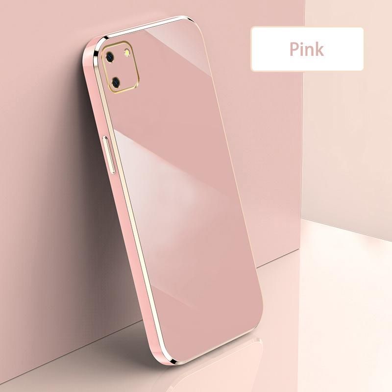 Ultra Thin Plating Phone Case for Realme C11 Lens Protection soft Phone Back Cover-Pink