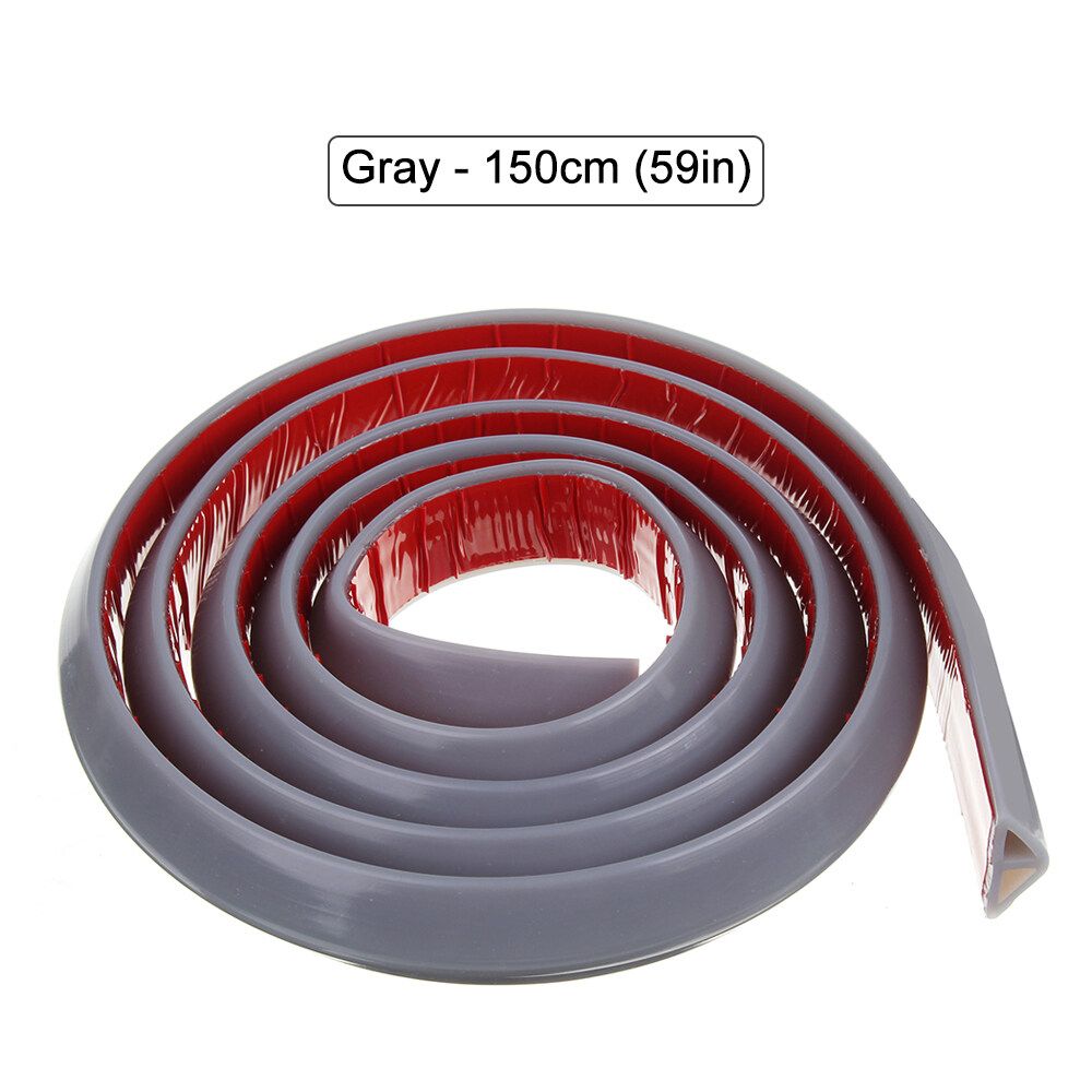 Free Bending Water Barrier Water Stopper Bathroom Barrier Kitchen/Shower Barrier Self-adhesive Silicone Flexible Design 50cm/90cm/120cm/150cm/200cm --White Gray Gray 150cm