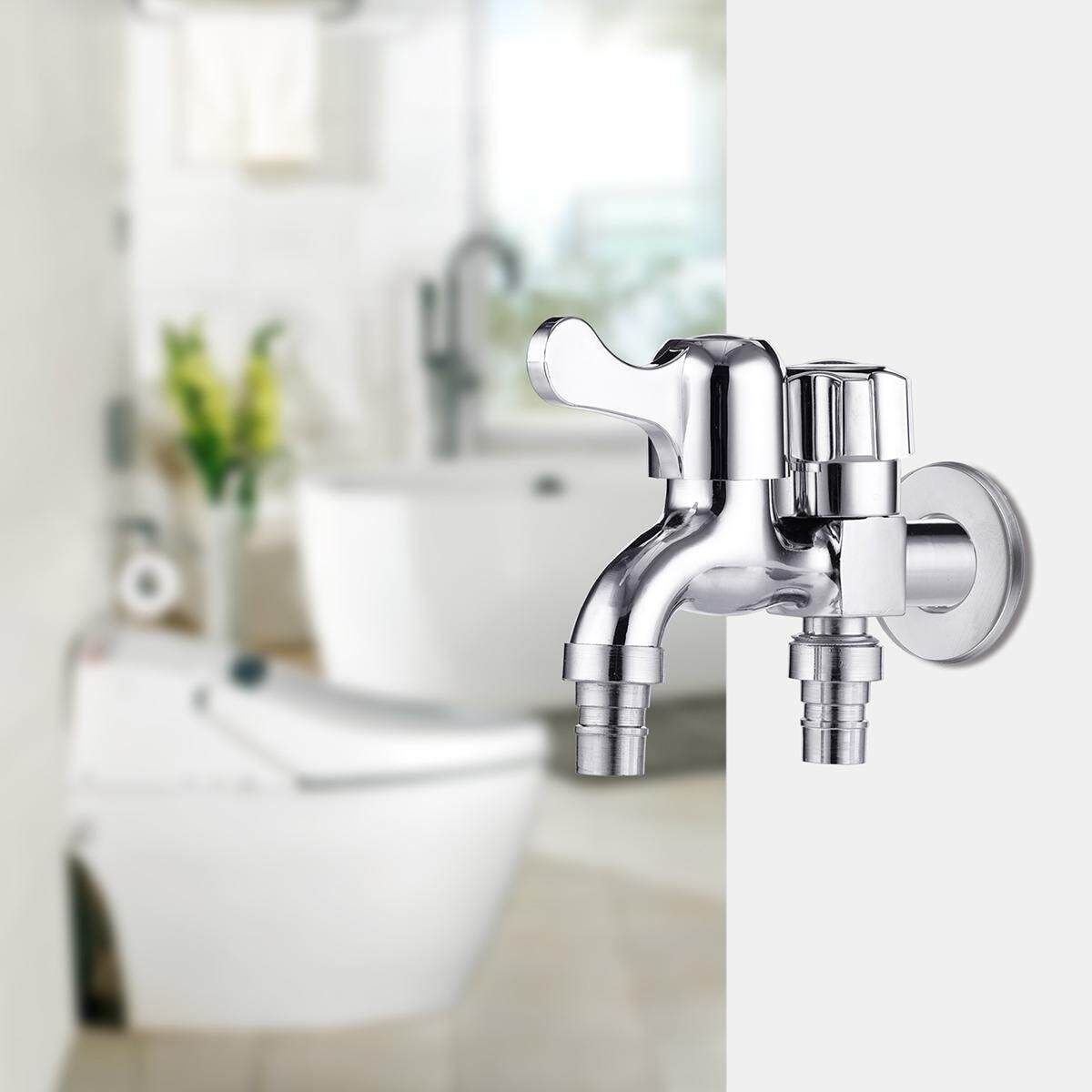 Multifunctional Double Outlet Taps Dual Connect Bathroom Washing Machine Faucet Garden Tap