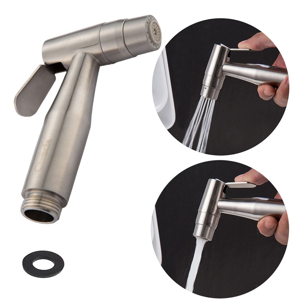 304 Stainless Steel Brushed Nickle Double Water Mode Bidet Sprayer Shattaf Hand Held Shower For Toilet Washing WS024A