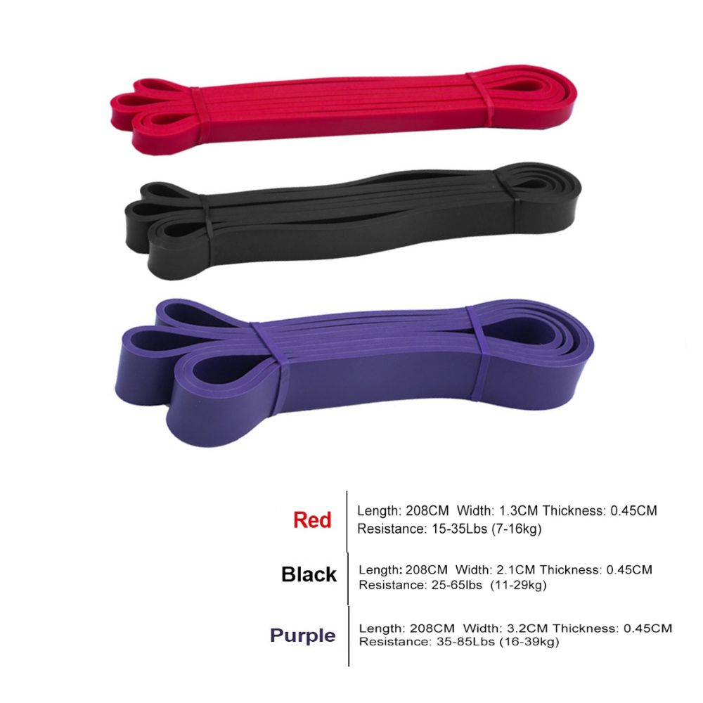 Yoga Band UniFitness 208cm Rubber Resistance Bands Pilates Elastic Crossfit Expander-3PCS