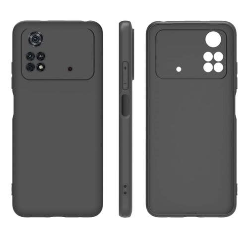 Silicon Back Case For Xiaomi Poco M4 Pro 4g   - Black