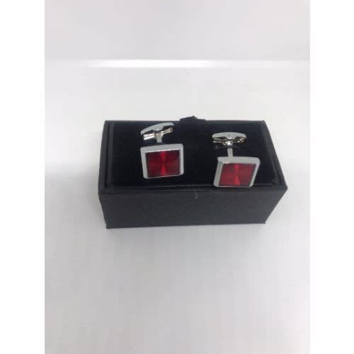 Red And Silver Cufflinks