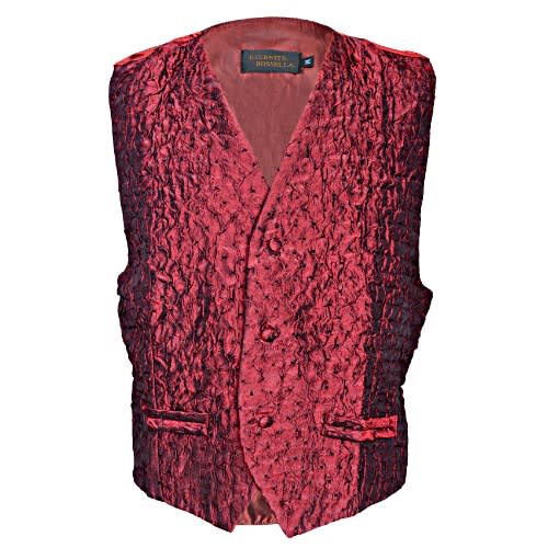 Unique Dot Pattern Waistcoat - Wine & Black - MWC-1443