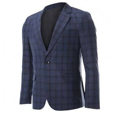 Male Blue Checkered Blazer