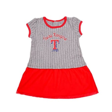 Baby Girl Team Athletic Texas Ranger Dress -grey Red