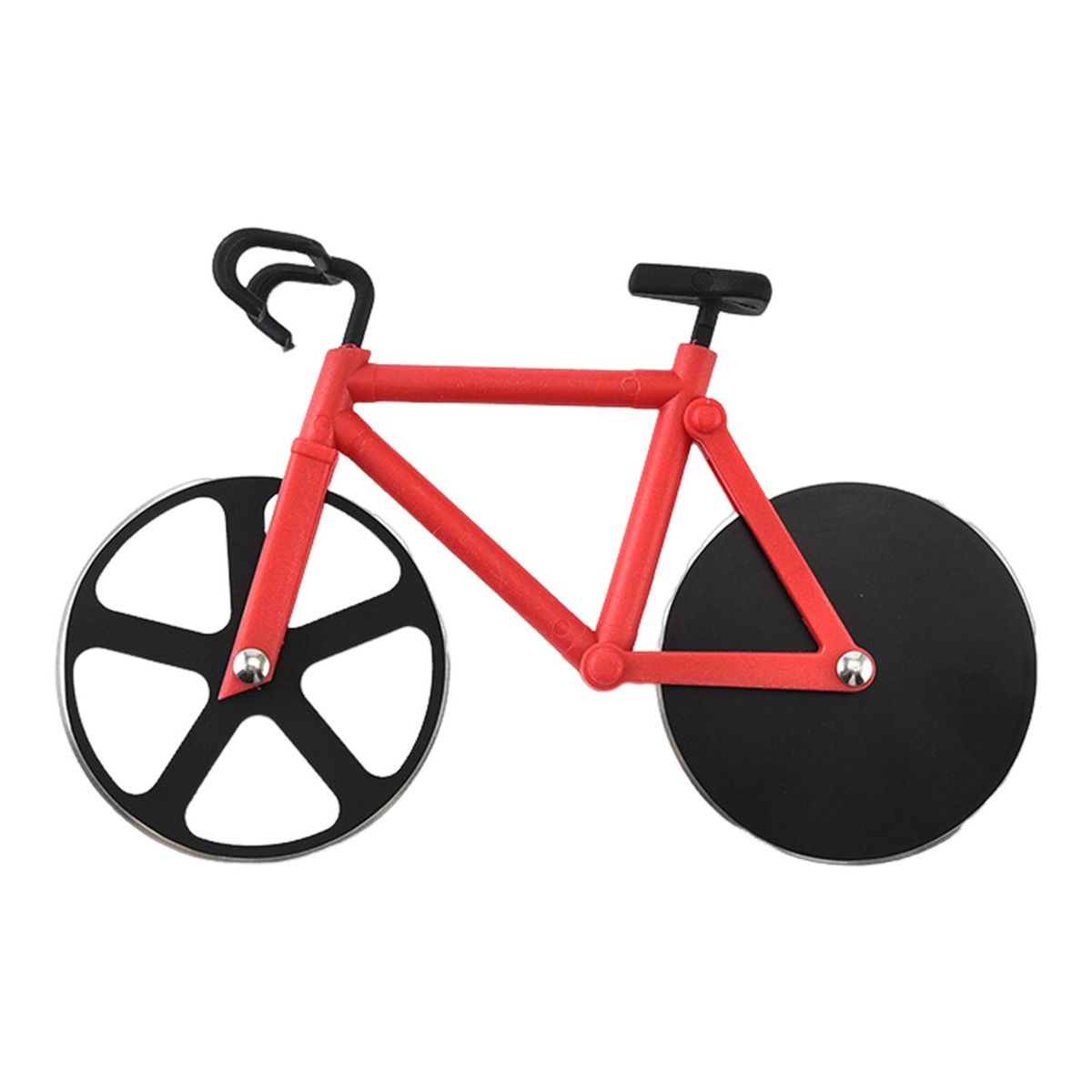Easy to Pizza Cutter Ride Into Flavor Stainless Steel Double for Dough Red