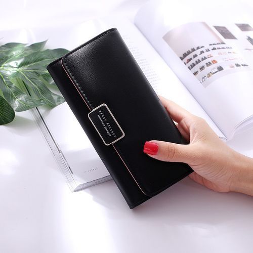 Tri-Fold Long Wallet Buckle Clutch Multi-Card Wallet