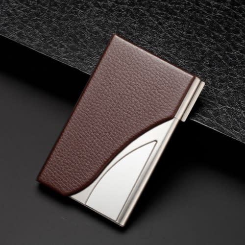 Luxury Design Card Holder Case Stainless Steel Metal-brown