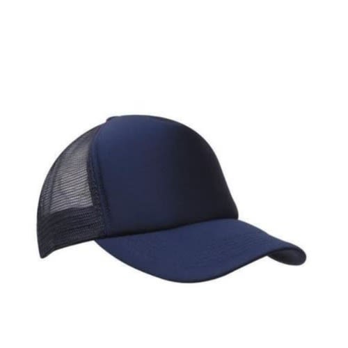 Plain Trucker Face Cap - Unisex - Navy Blue