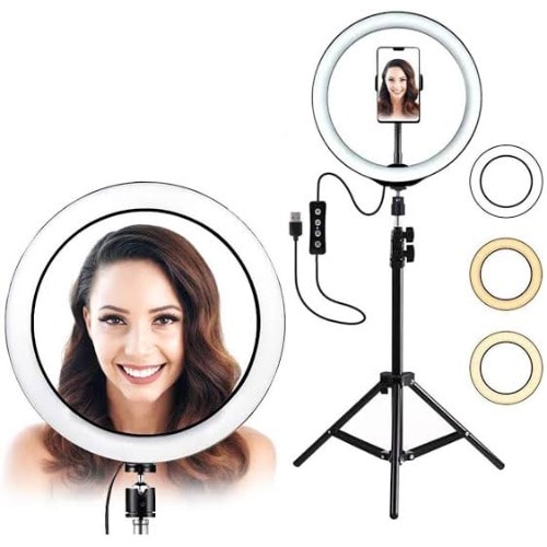 Professional 10 Inches Ring Light With Tripod Stand And Mobile Phone Holder
